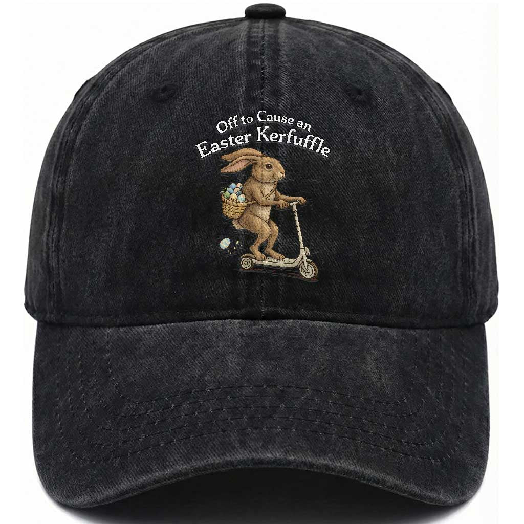 Funny Easter Bunny Washed Cotton Baseball Cap Off To The Cause an Easter Kerfuffle