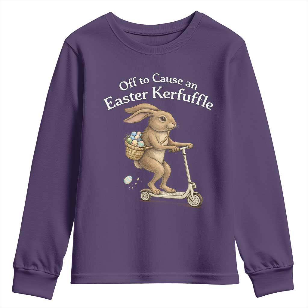 Funny Easter Bunny Youth Sweatshirt Off To The Cause an Easter Kerfuffle