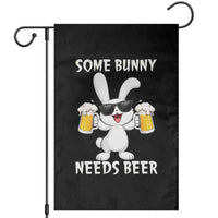 Funny Easter Bunny Drinking Beer Garden Flag Some Bunny Needs Beer