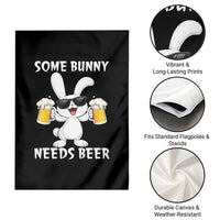 Funny Easter Bunny Drinking Beer Garden Flag Some Bunny Needs Beer