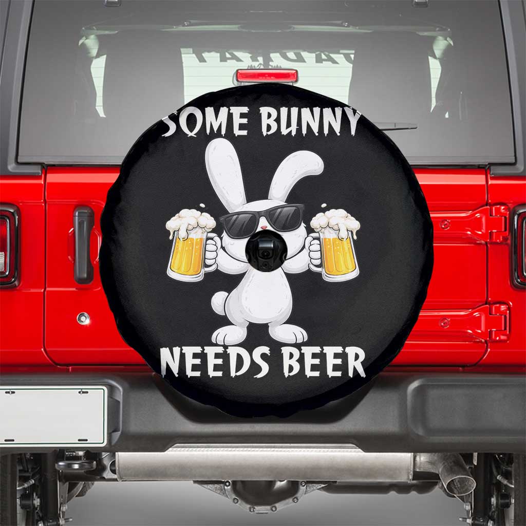 Funny Easter Bunny Drinking Beer Spare Tire Cover Some Bunny Needs Beer