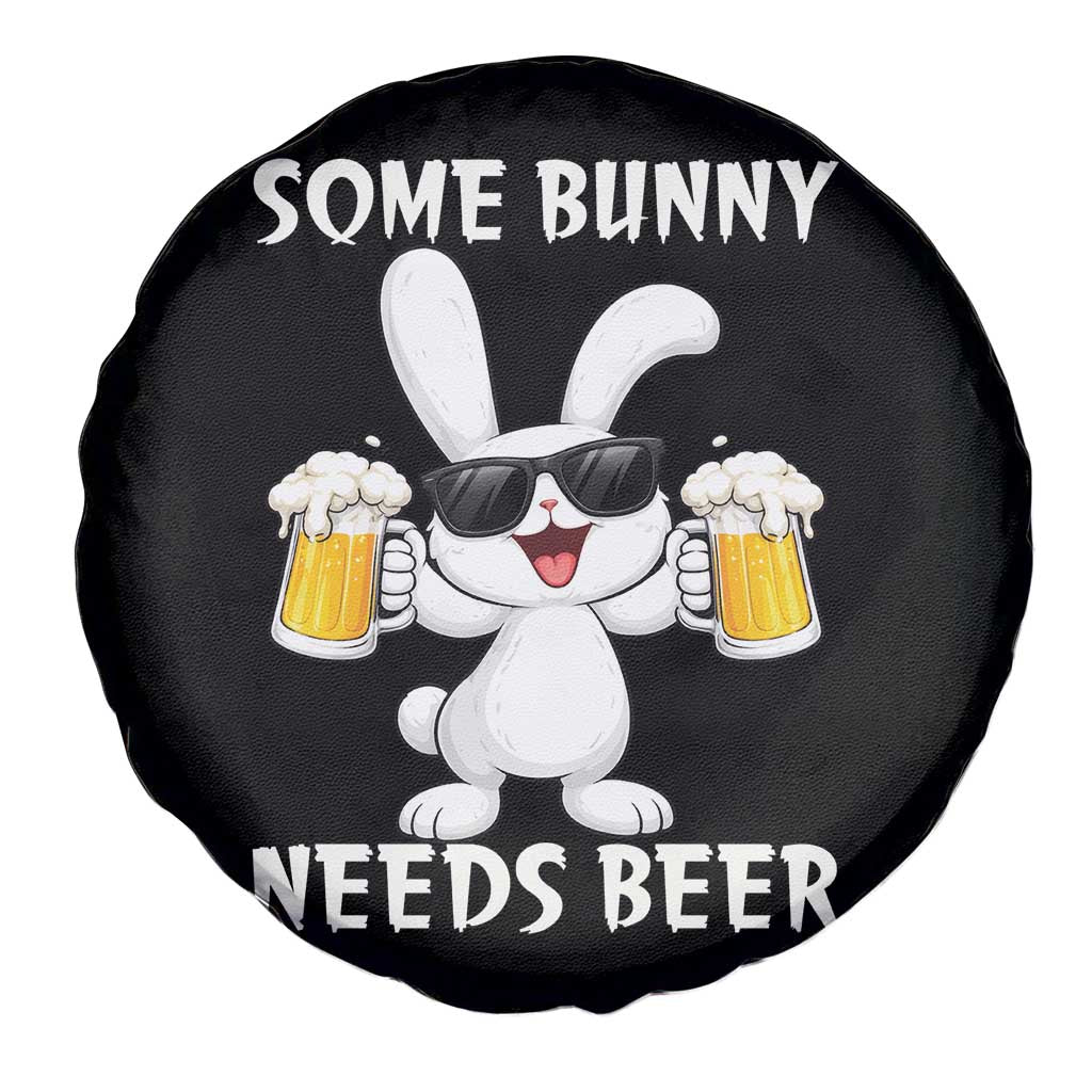 Funny Easter Bunny Drinking Beer Spare Tire Cover Some Bunny Needs Beer