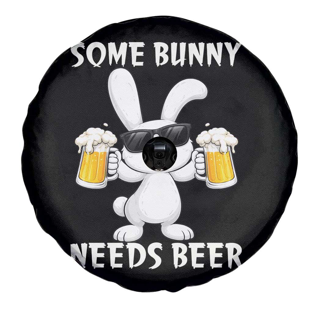 Funny Easter Bunny Drinking Beer Spare Tire Cover Some Bunny Needs Beer