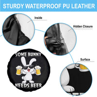 Funny Easter Bunny Drinking Beer Spare Tire Cover Some Bunny Needs Beer