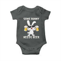 Funny Easter Bunny Drinking Beer Baby Onesie Some Bunny Needs Beer