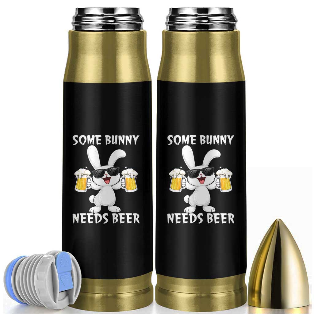 Funny Easter Bunny Drinking Beer Bullet Tumbler Some Bunny Needs Beer
