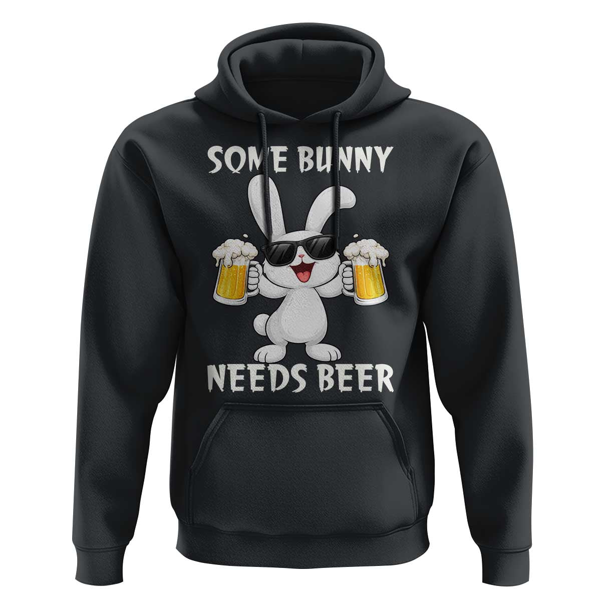 Funny Easter Bunny Drinking Beer Hoodie Some Bunny Needs Beer