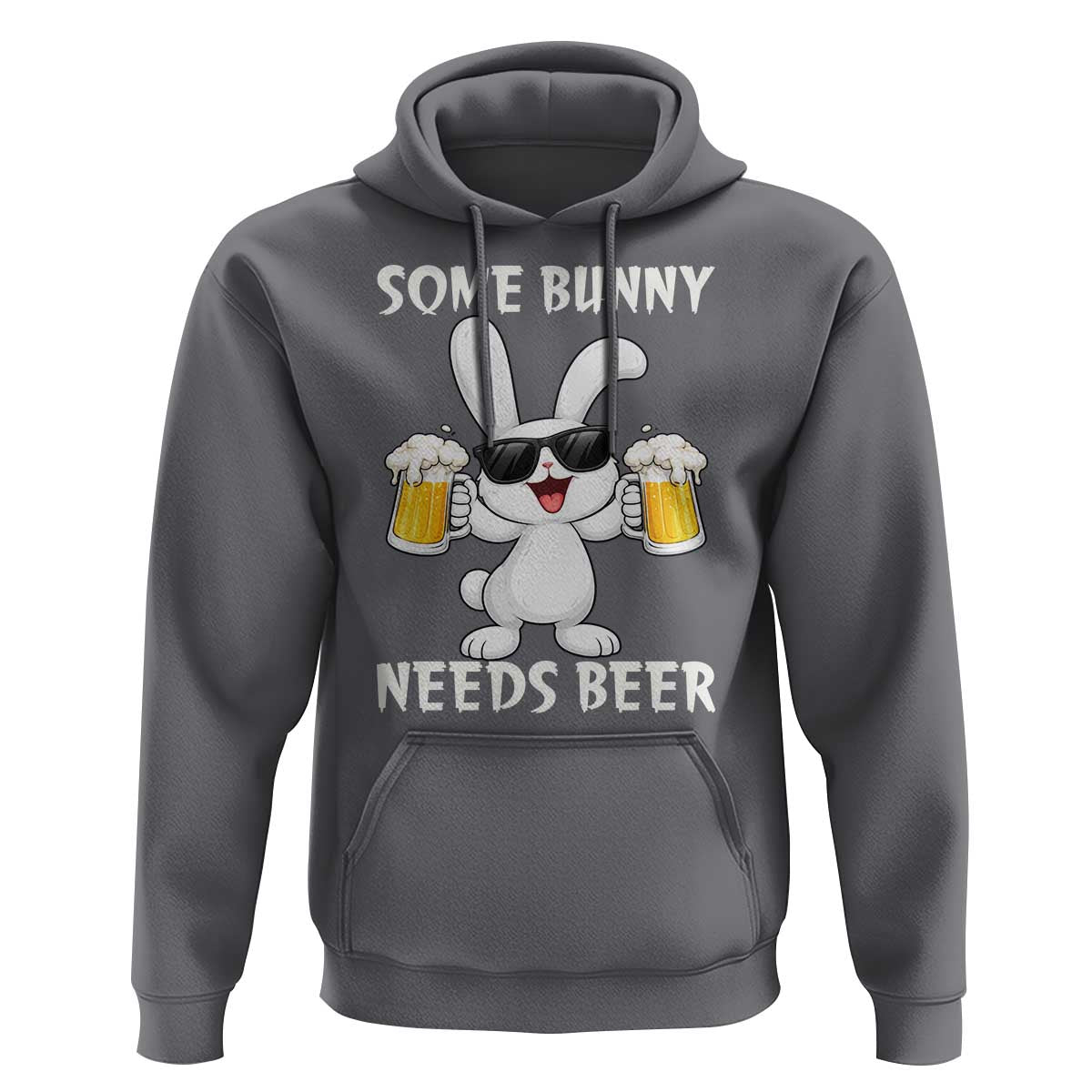 Funny Easter Bunny Drinking Beer Hoodie Some Bunny Needs Beer