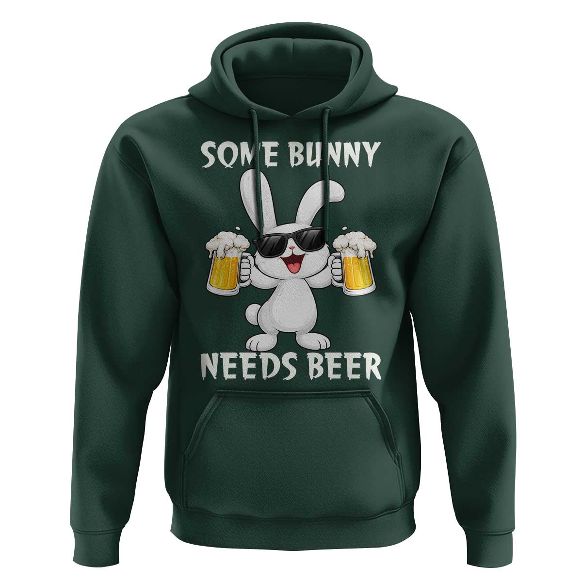Funny Easter Bunny Drinking Beer Hoodie Some Bunny Needs Beer
