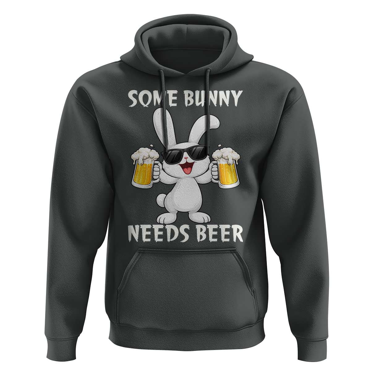 Funny Easter Bunny Drinking Beer Hoodie Some Bunny Needs Beer