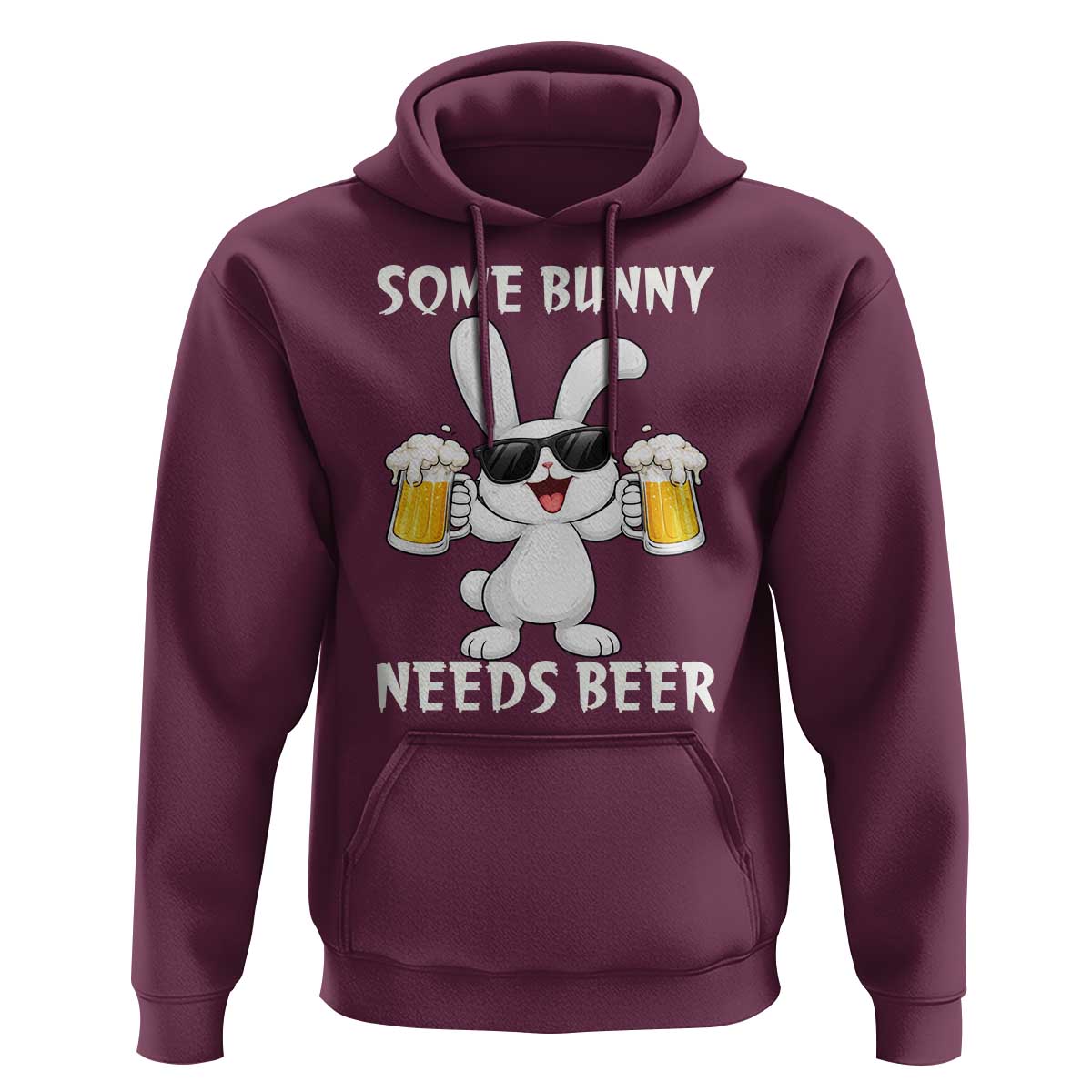 Funny Easter Bunny Drinking Beer Hoodie Some Bunny Needs Beer