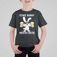 Funny Easter Bunny Drinking Beer T Shirt For Kid Some Bunny Needs Beer