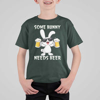 Funny Easter Bunny Drinking Beer T Shirt For Kid Some Bunny Needs Beer