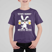 Funny Easter Bunny Drinking Beer T Shirt For Kid Some Bunny Needs Beer