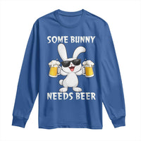 Funny Easter Bunny Drinking Beer Long Sleeve Shirt Some Bunny Needs Beer