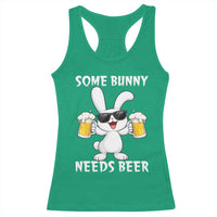 Funny Easter Bunny Drinking Beer Racerback Tank Top Some Bunny Needs Beer