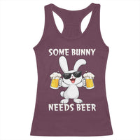 Funny Easter Bunny Drinking Beer Racerback Tank Top Some Bunny Needs Beer