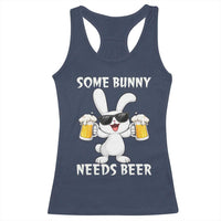 Funny Easter Bunny Drinking Beer Racerback Tank Top Some Bunny Needs Beer