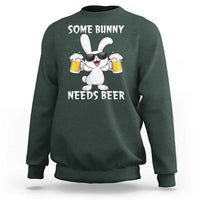 Funny Easter Bunny Drinking Beer Sweatshirt Some Bunny Needs Beer