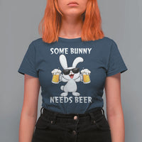 Funny Easter Bunny Drinking Beer T Shirt For Women Some Bunny Needs Beer