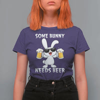 Funny Easter Bunny Drinking Beer T Shirt For Women Some Bunny Needs Beer