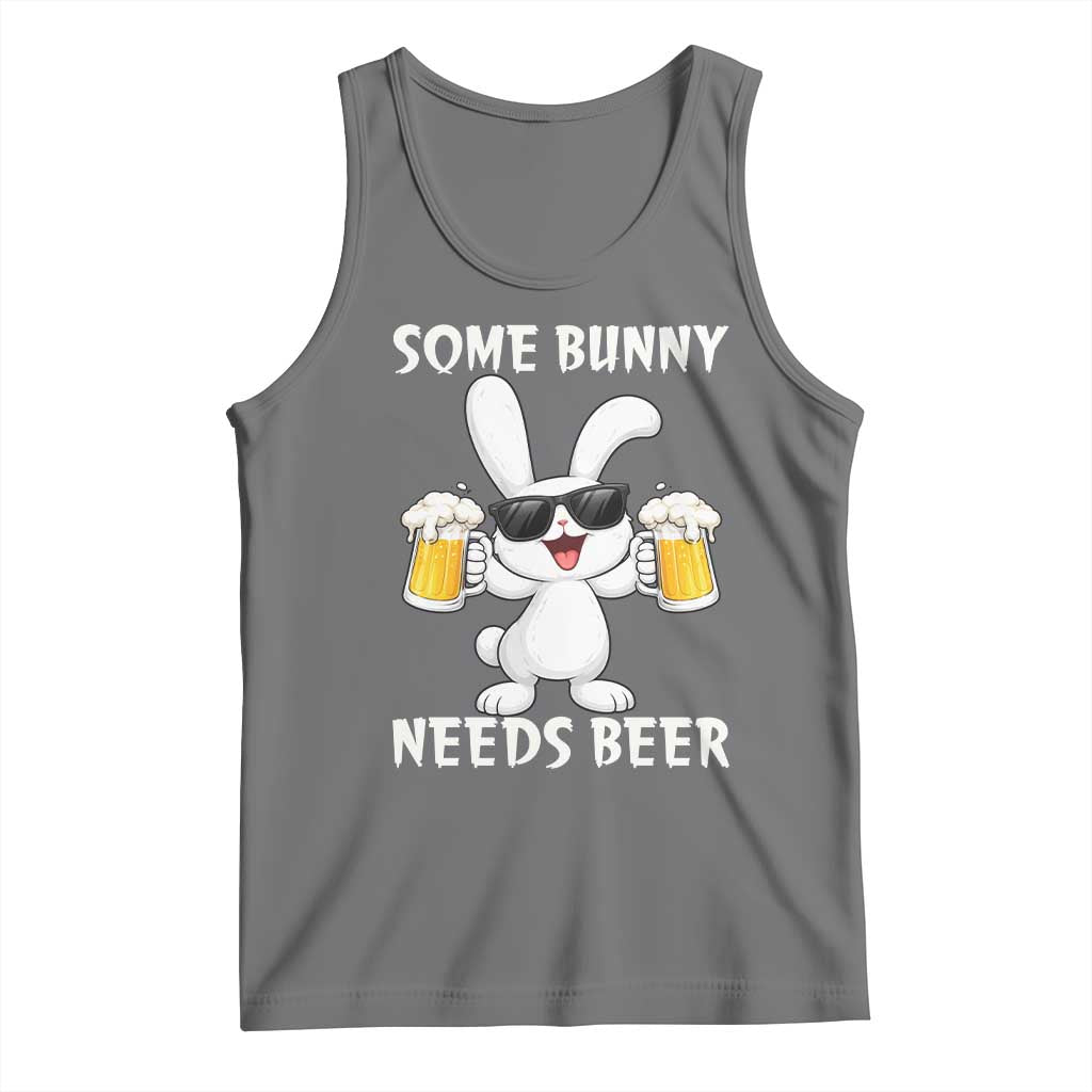 Funny Easter Bunny Drinking Beer Tank Top Some Bunny Needs Beer