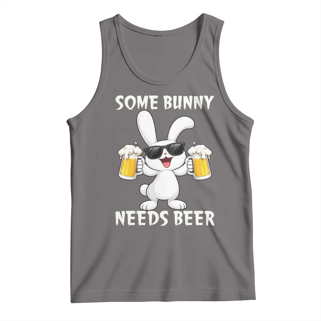Funny Easter Bunny Drinking Beer Tank Top Some Bunny Needs Beer