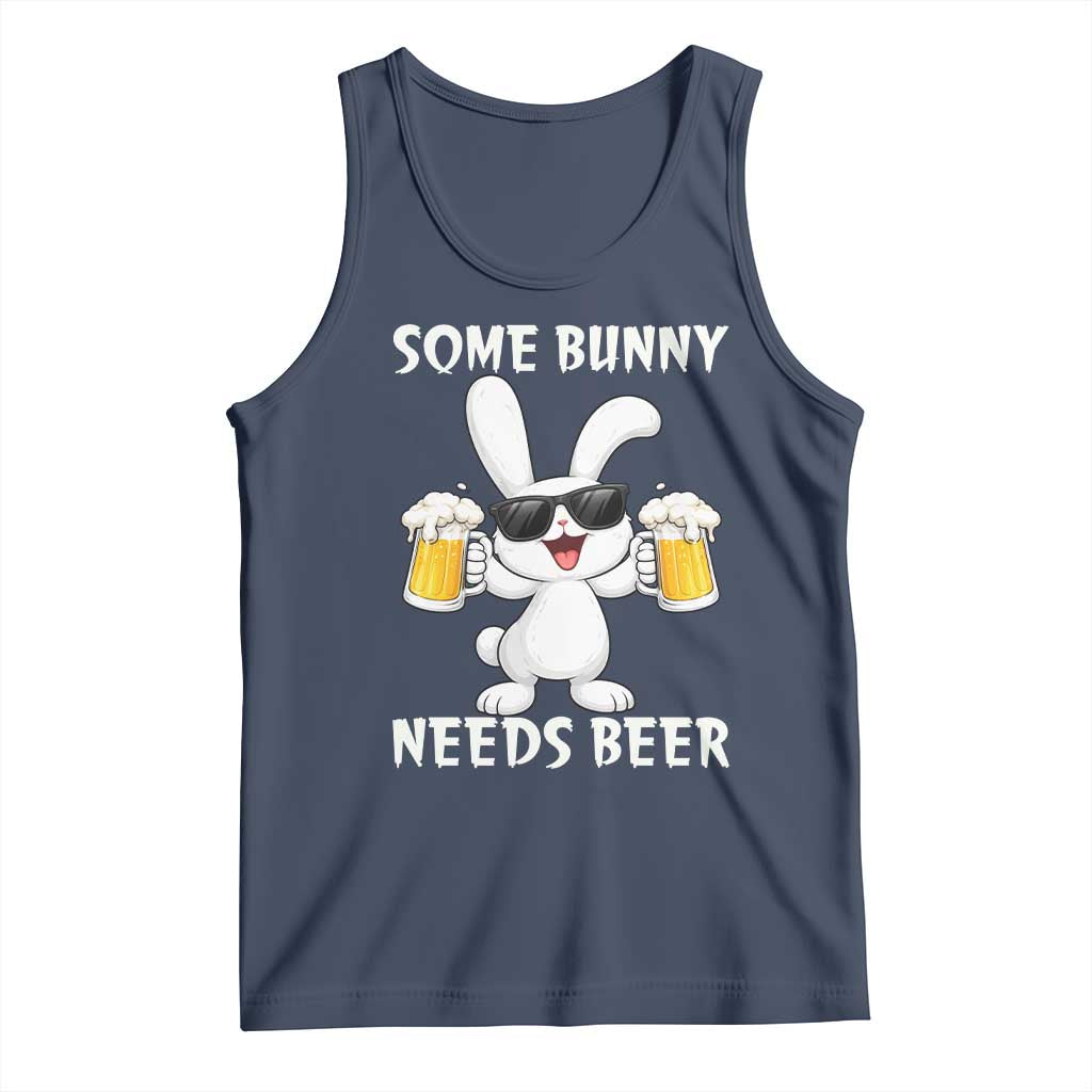 Funny Easter Bunny Drinking Beer Tank Top Some Bunny Needs Beer