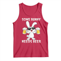 Funny Easter Bunny Drinking Beer Tank Top Some Bunny Needs Beer