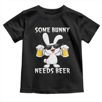 Funny Easter Bunny Drinking Beer Toddler T Shirt Some Bunny Needs Beer