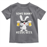 Funny Easter Bunny Drinking Beer Toddler T Shirt Some Bunny Needs Beer