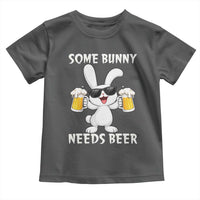 Funny Easter Bunny Drinking Beer Toddler T Shirt Some Bunny Needs Beer