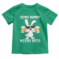 Funny Easter Bunny Drinking Beer Toddler T Shirt Some Bunny Needs Beer