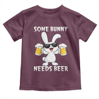 Funny Easter Bunny Drinking Beer Toddler T Shirt Some Bunny Needs Beer