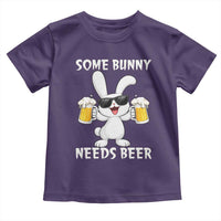 Funny Easter Bunny Drinking Beer Toddler T Shirt Some Bunny Needs Beer