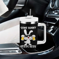 Funny Easter Bunny Drinking Beer Tumbler With Handle Some Bunny Needs Beer