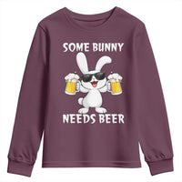 Funny Easter Bunny Drinking Beer Youth Sweatshirt Some Bunny Needs Beer