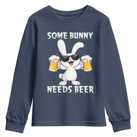 Funny Easter Bunny Drinking Beer Youth Sweatshirt Some Bunny Needs Beer