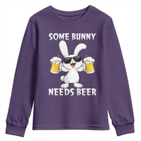 Funny Easter Bunny Drinking Beer Youth Sweatshirt Some Bunny Needs Beer