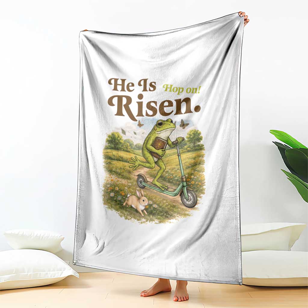 He Is Risen Hop On Throw Blanket Christian Easter Frog