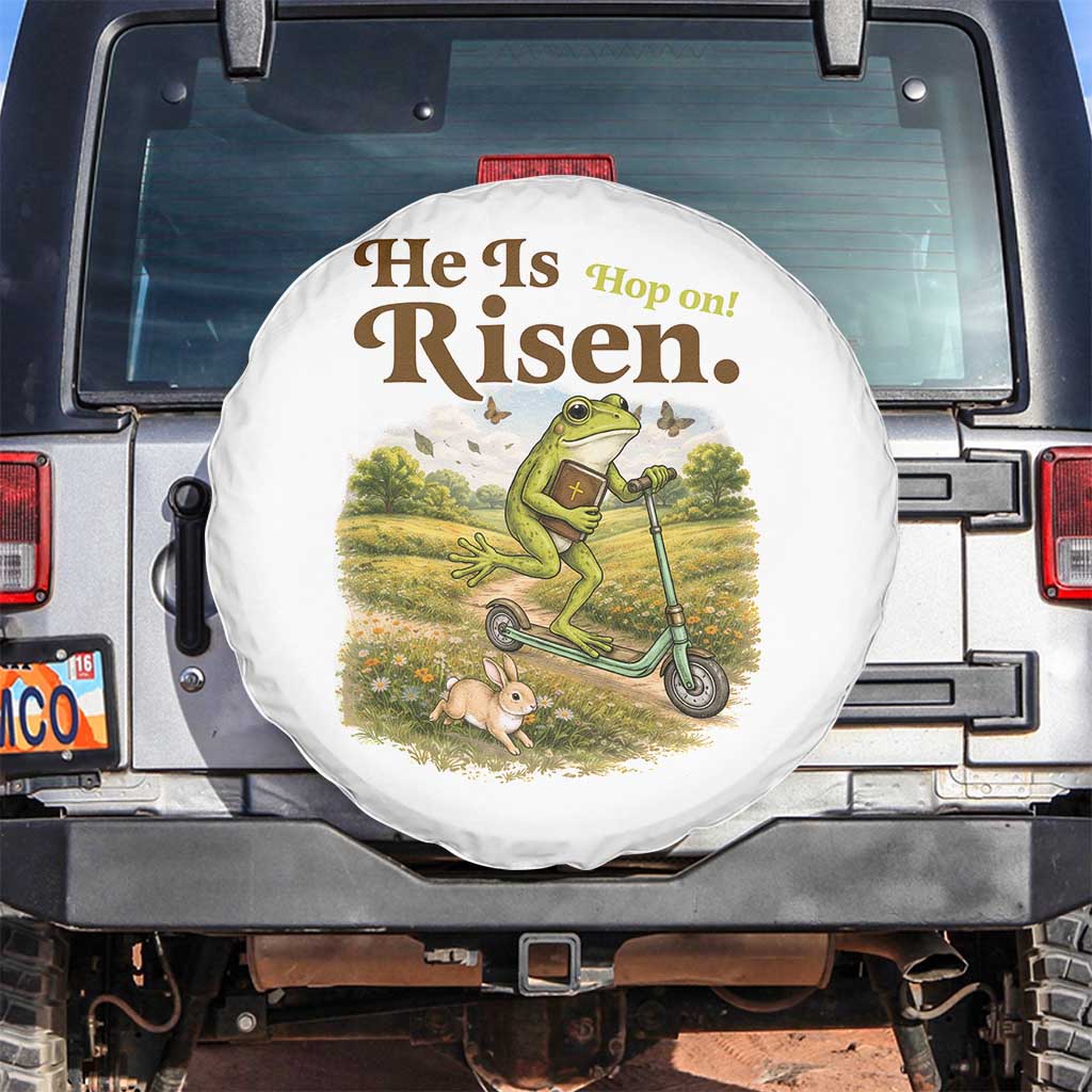 He Is Risen Hop On Spare Tire Cover Christian Easter Frog