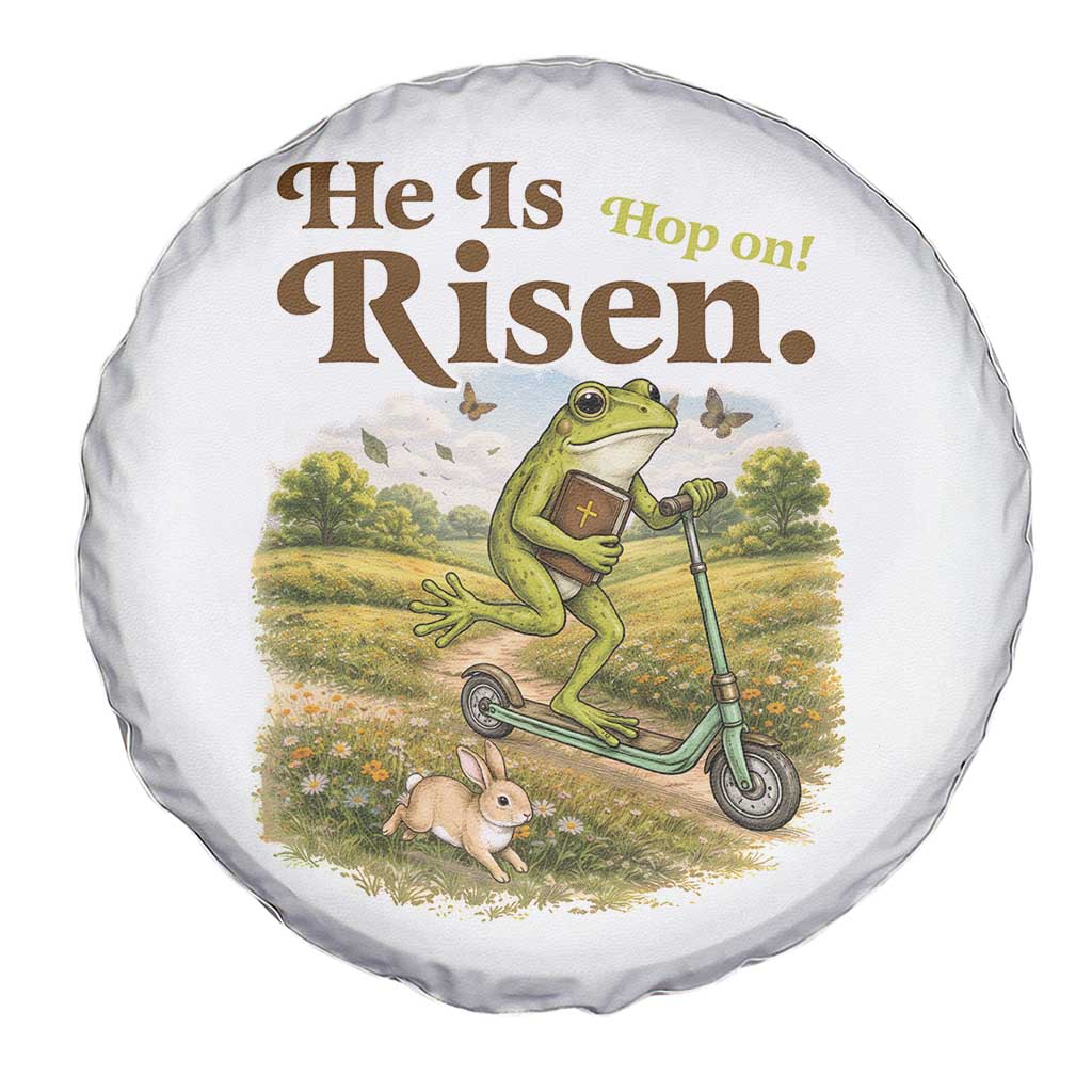 He Is Risen Hop On Spare Tire Cover Christian Easter Frog