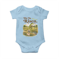 He Is Risen Hop On Baby Onesie Christian Easter Frog