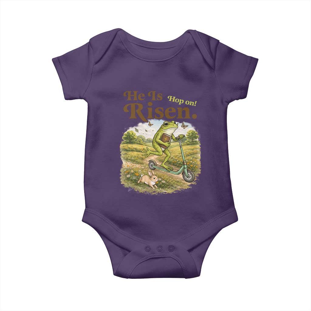He Is Risen Hop On Baby Onesie Christian Easter Frog
