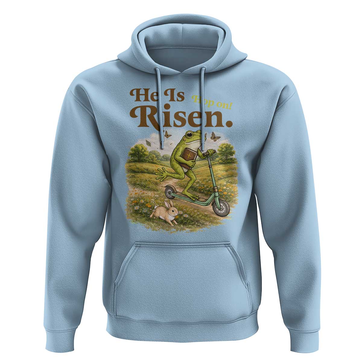 He Is Risen Hop On Hoodie Christian Easter Frog