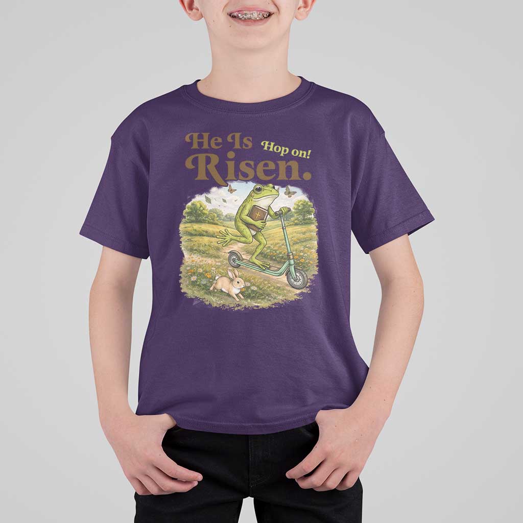 He Is Risen Hop On T Shirt For Kid Christian Easter Frog