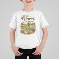 He Is Risen Hop On T Shirt For Kid Christian Easter Frog