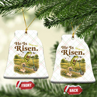 He Is Risen Hop On Ceramic Ornament Christian Easter Frog