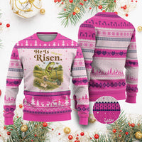 He Is Risen Hop On Ugly Christmas Sweater Christian Easter Frog
