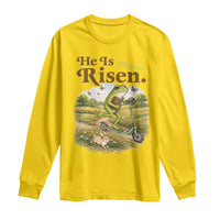He Is Risen Hop On Long Sleeve Shirt Christian Easter Frog